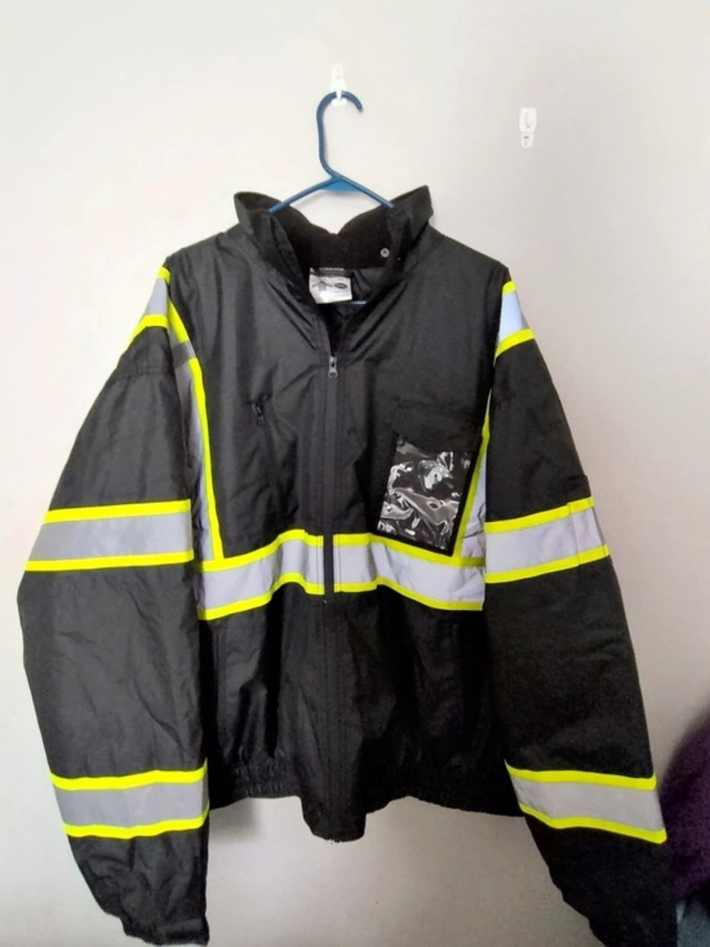 Men's Reflective Performance Jacket Black & Gray 4XL